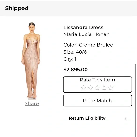 Maria Lucia Hohan “Lissandra” Gown – Creme Brulee – Size 40 (US 6) - Picture 4 of 10